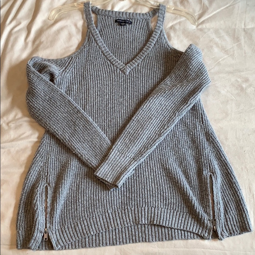 Cold shoulder sweater
